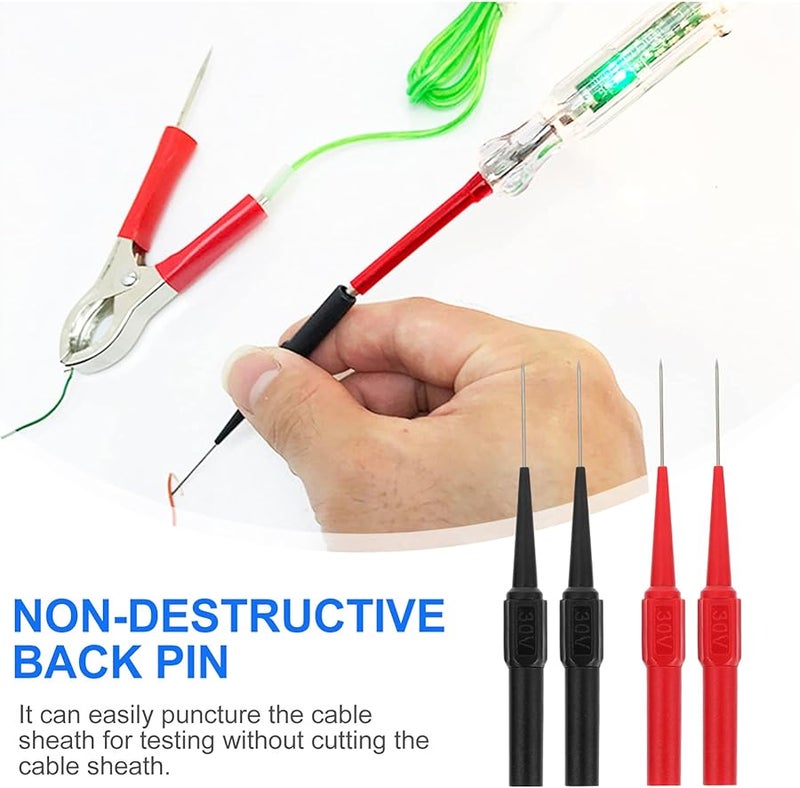 4Pcs Copper Back Nail Automotive Wire Piercing Probe Tool Insulation Tester Clips - Image 3